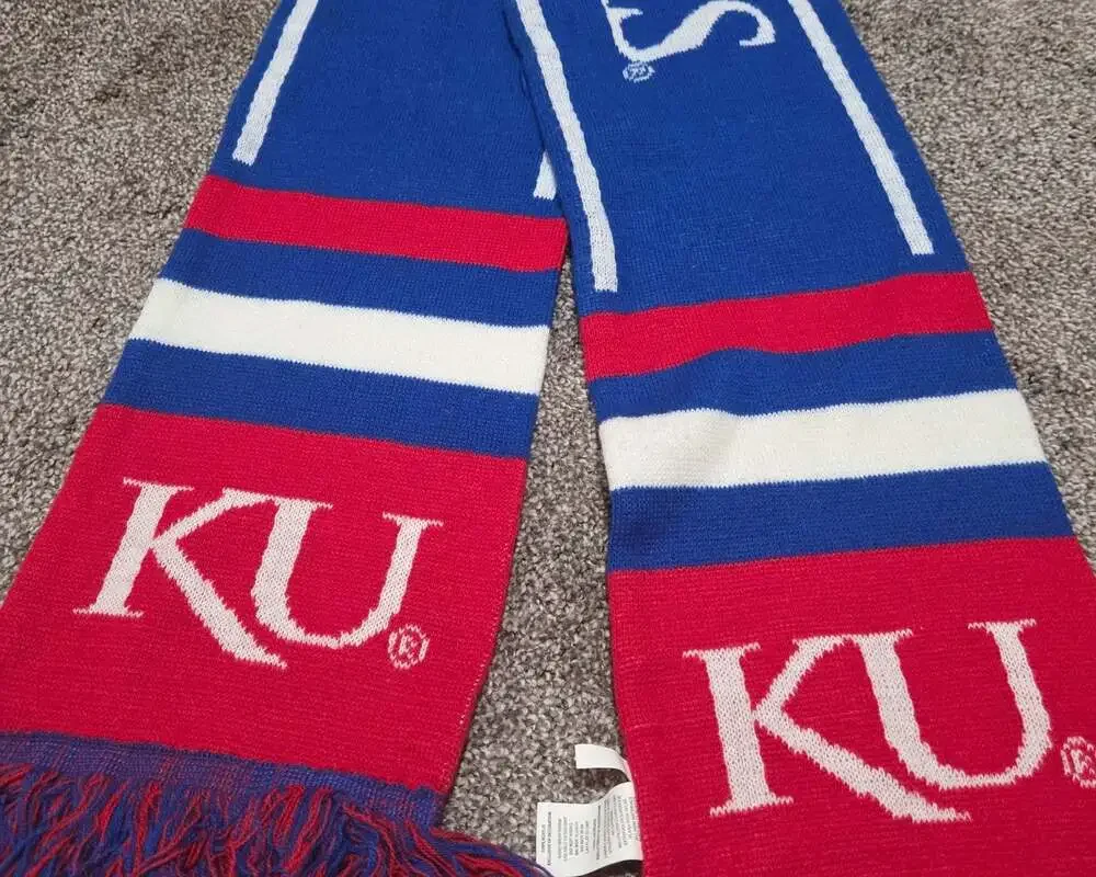 Kansas Jayhawks University of Kansas NCAA Knit Fringe Scarf